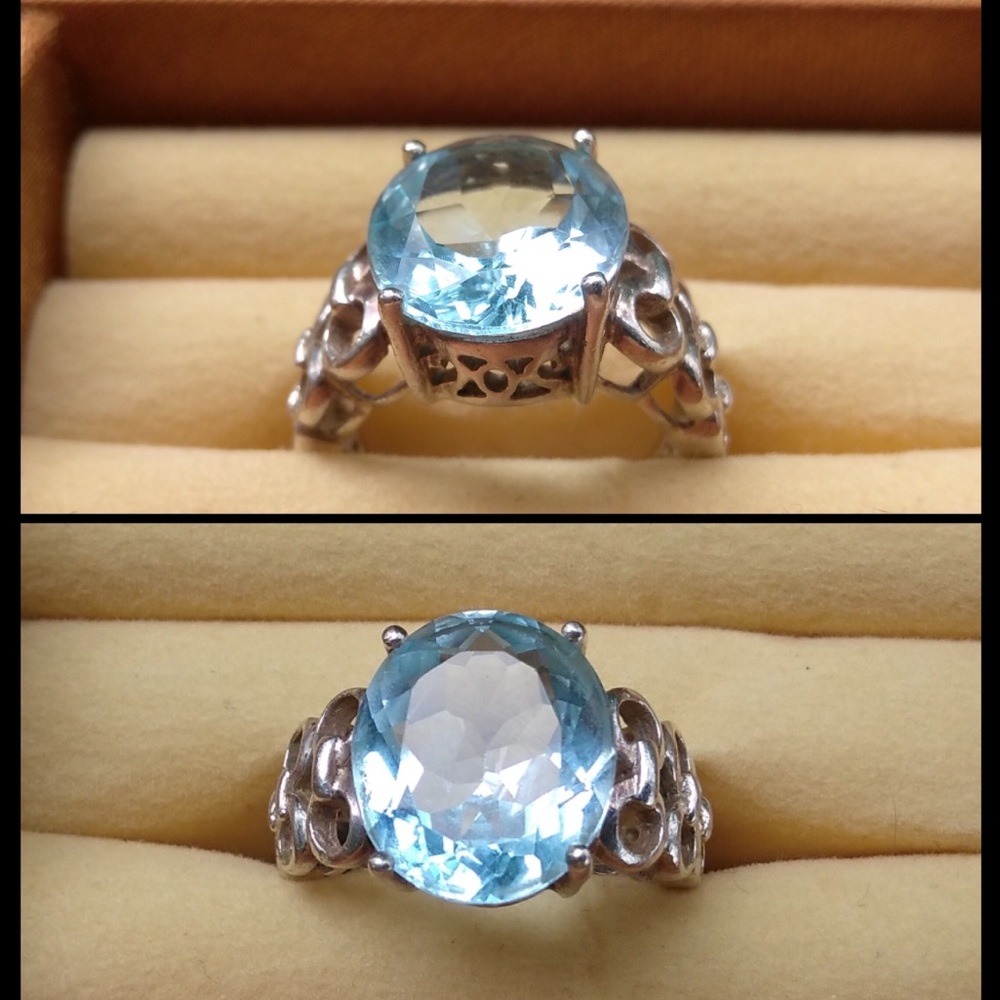 Quintessence | Jewelry Blue Topaz Ring 925 Size 8
